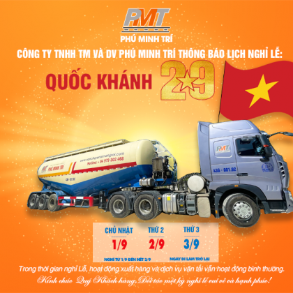 PHÚ MINH TRÍ THÔNG BÁO LỊCH NGHỈ LỄ 2.9 PHÚ MINH TRÍ THÔNG BÁO LỊCH NGHỈ LỄ 2.9